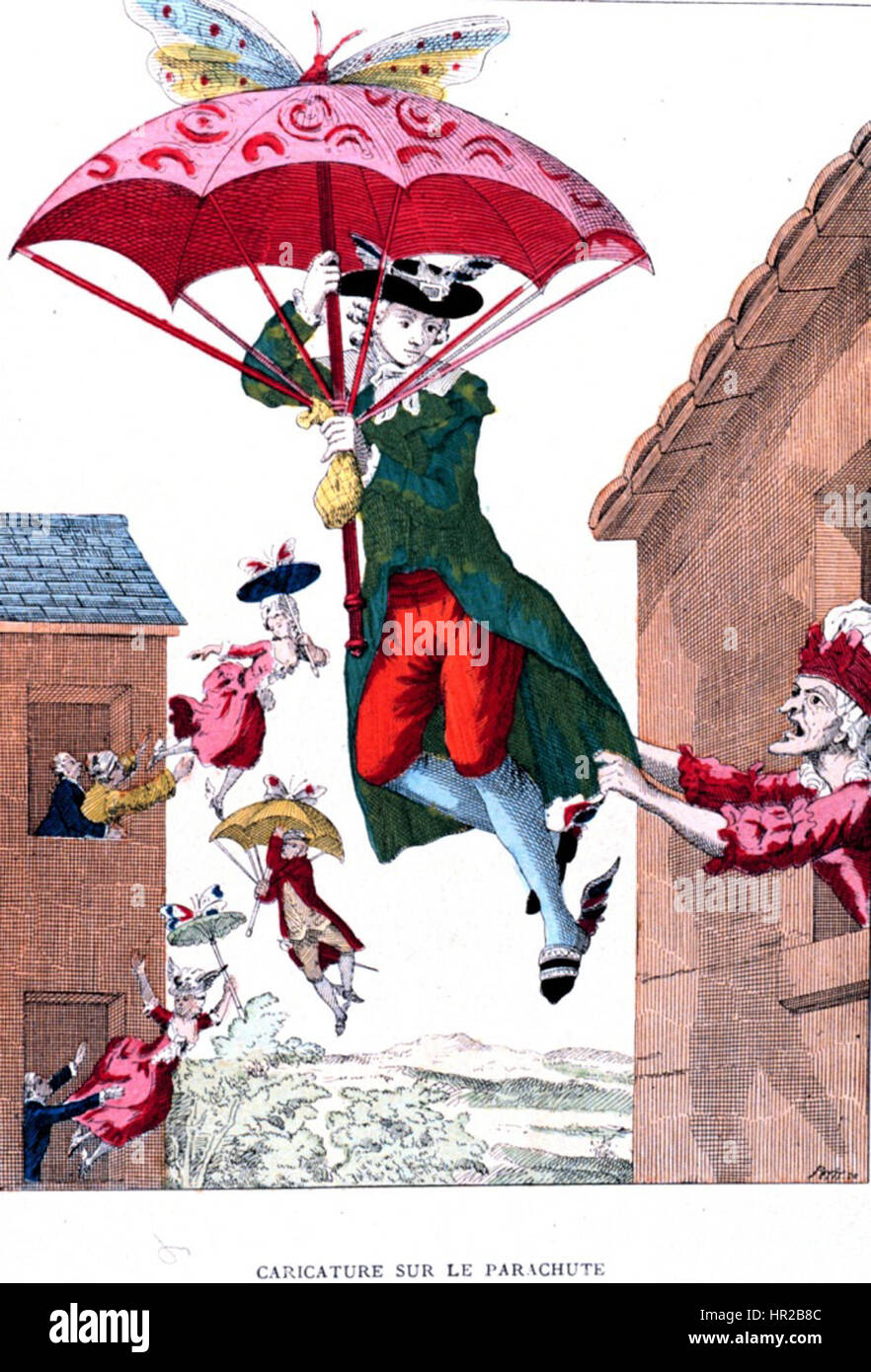 Parachute caricatura Foto Stock