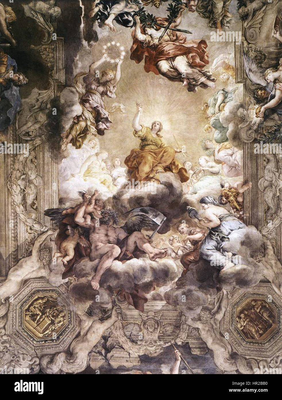 Pietro da Cortona - Allegoria della Divina Provvidenza e del potere Barberini (dettaglio) - WGA17684 Foto Stock