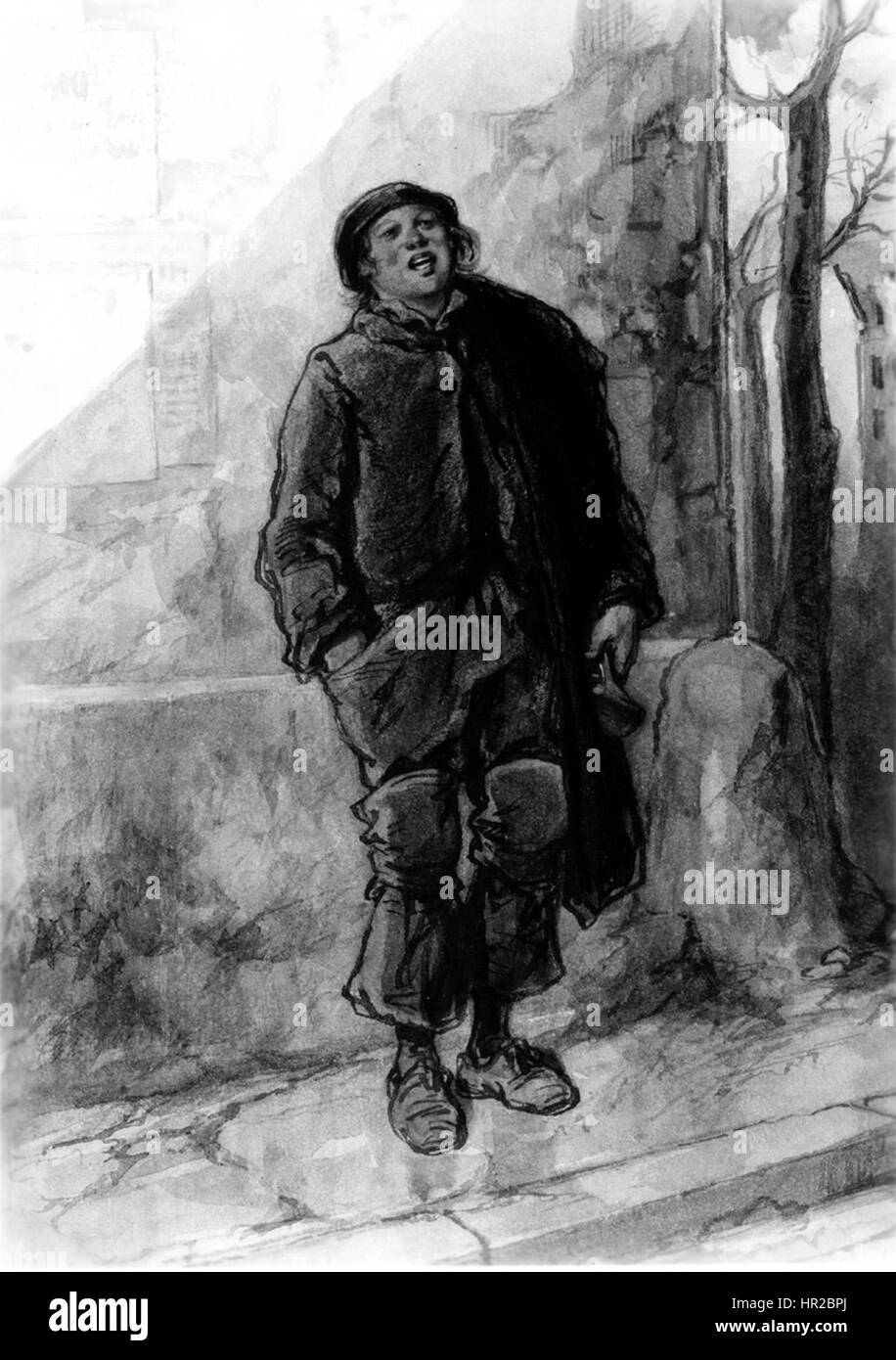 La serie "i dodici mesi" di Paul Gavarni include una rappresentazione di novembre, che mostra il suo stile litografico distintivo. In questo pezzo, Gavarni ritrae lo stato d'animo della stagione con figure vestite per il freddo, catturando l'atmosfera malinconica tipica del tardo autunno. Il suo lavoro enfatizza le scene sociali e di moda della Parigi del XIX secolo. Foto Stock