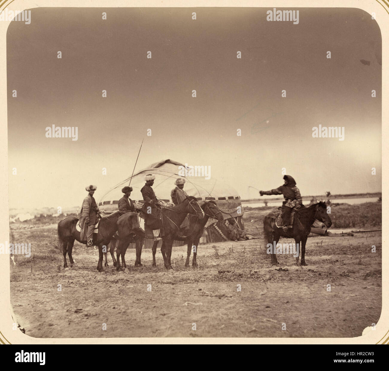 I passatempi di Central asiatici. Corsa di cavalli, forse una sposa rapimento WDL10833 Foto Stock