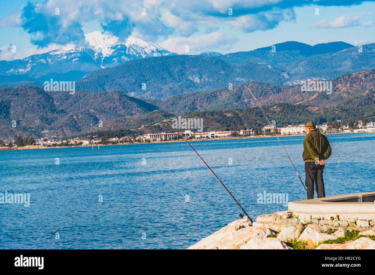 Sale-acqua di pesca in FETHIYE Turchia, pesca sportiva in Turchia. deniz balkiciligi,amator spor balikcilik Foto Stock