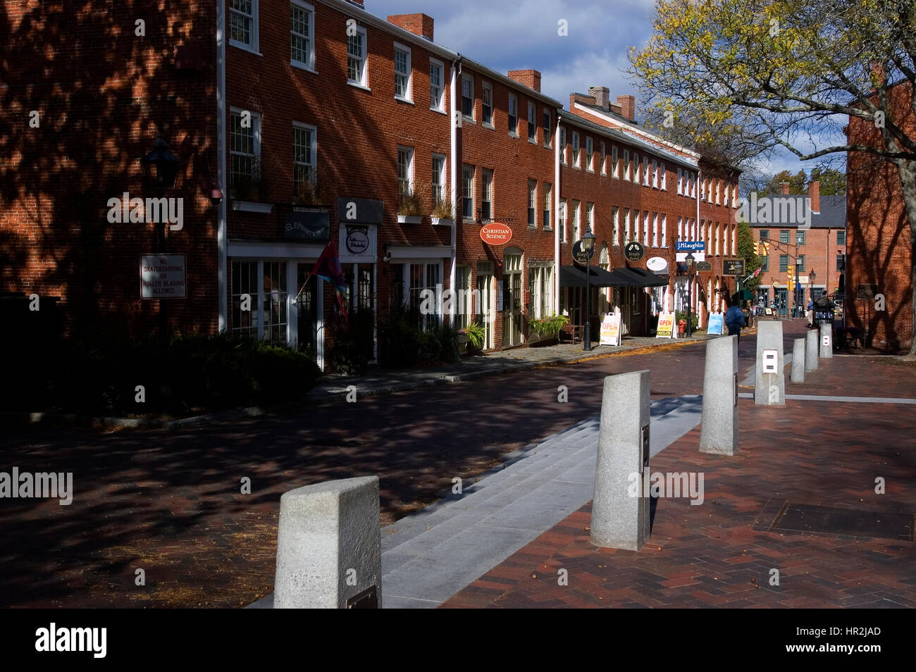 Un autunno di scena nel centro cittadino di Newburyport, Massachusetts - Stati Uniti Foto Stock