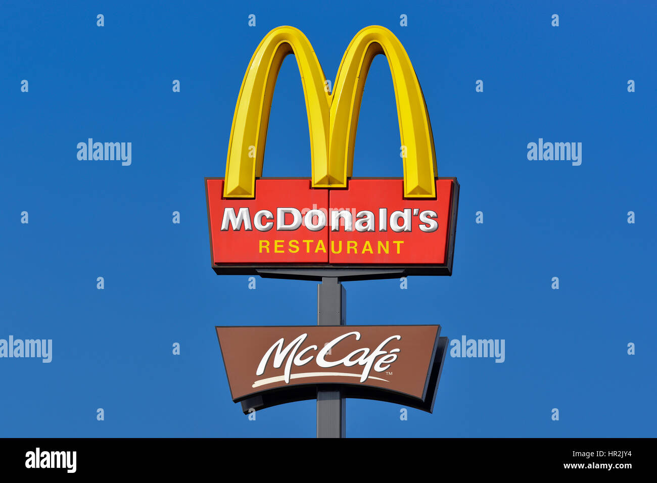 Segno di McDonalds Foto Stock