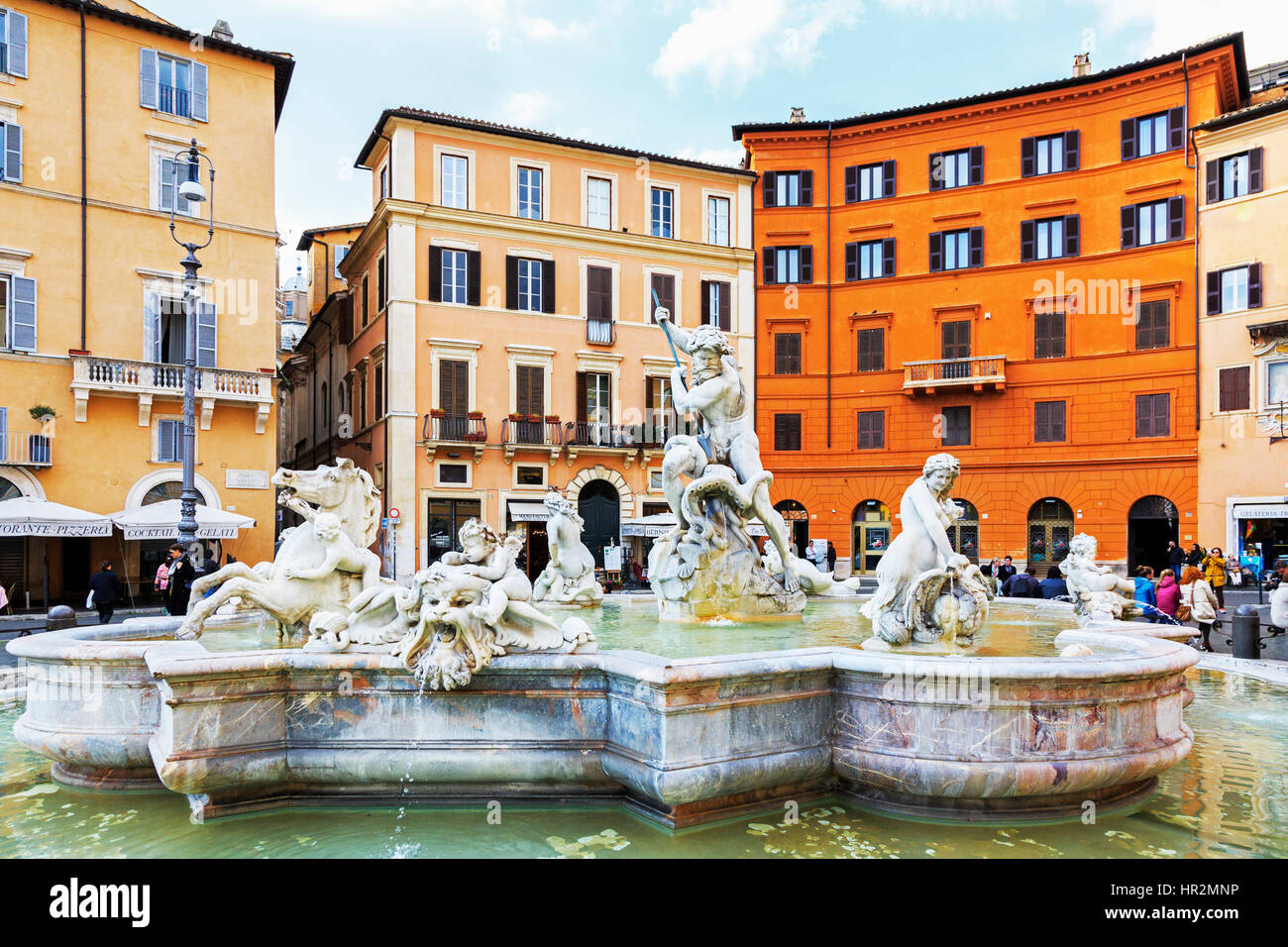 Fontana di Piazza Navona, Roma, Italia Foto Stock