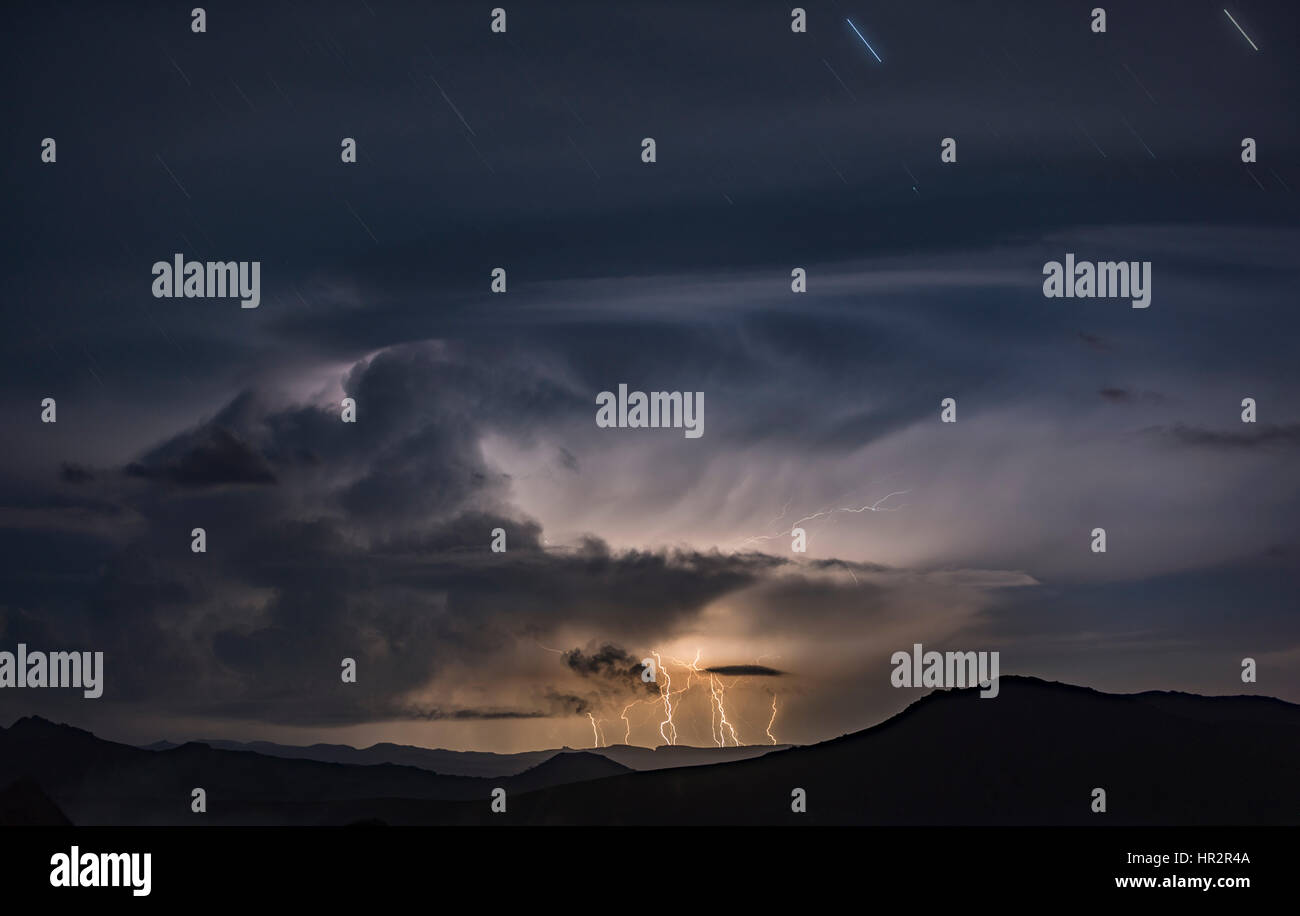 Tormenta eléctrica en la Cordillera de Lonquimay Foto Stock