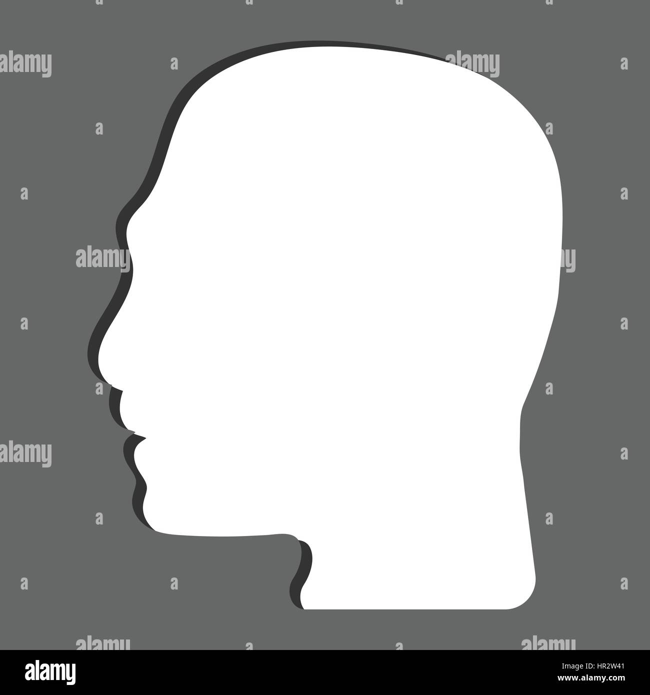 Semplice linea di testa maschio stagliano vettore icona isolare su sfondo bianco Illustrazione Vettoriale