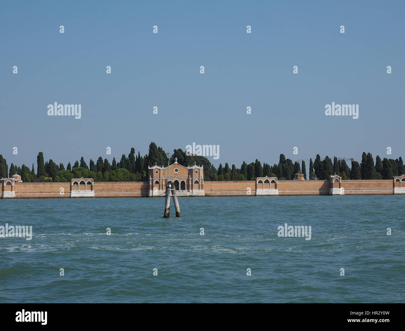 San Michele cimitero isola della laguna veneta a Venezia, Italia Foto Stock