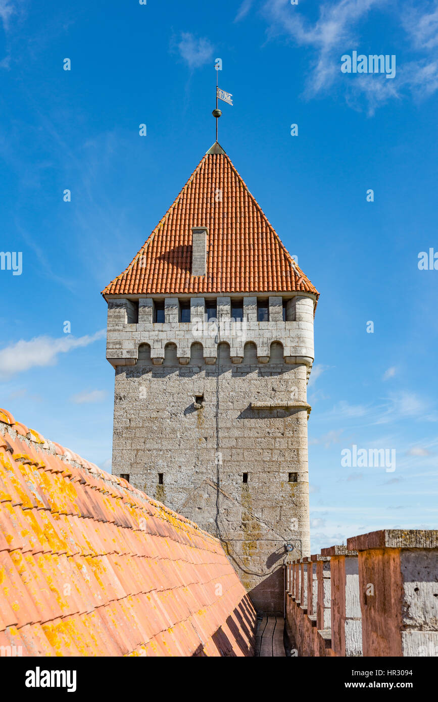 Il castello di Kuraeessre, isola di Saaremaa, Estonia -27th di agosto 2016: Kuressaare castello vescovile, isola di Saaremaa, Estonia. Foto Stock