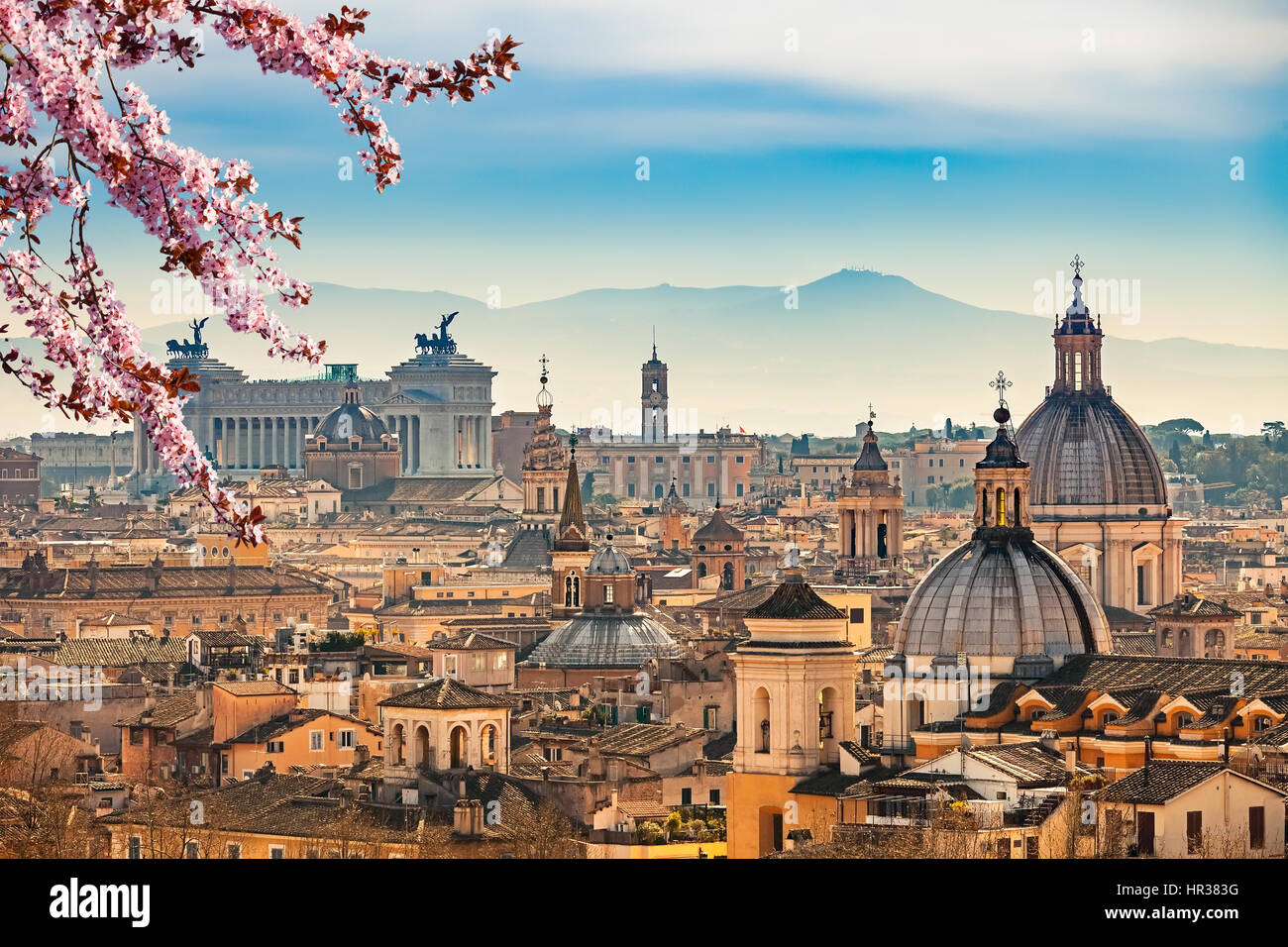 Vista aerea su Roma, Italia Foto Stock