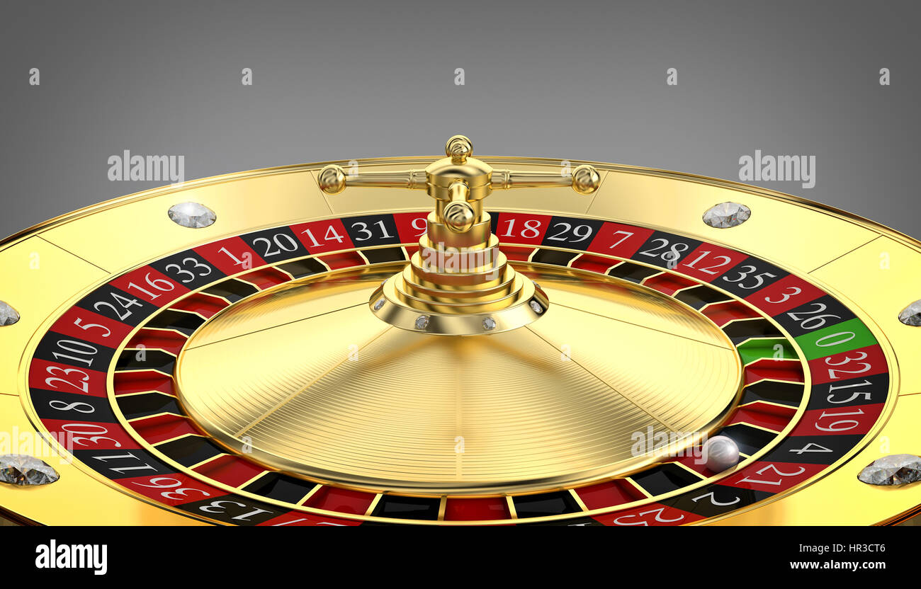 Golden roulette del casinò 3d rendering immagine Foto Stock