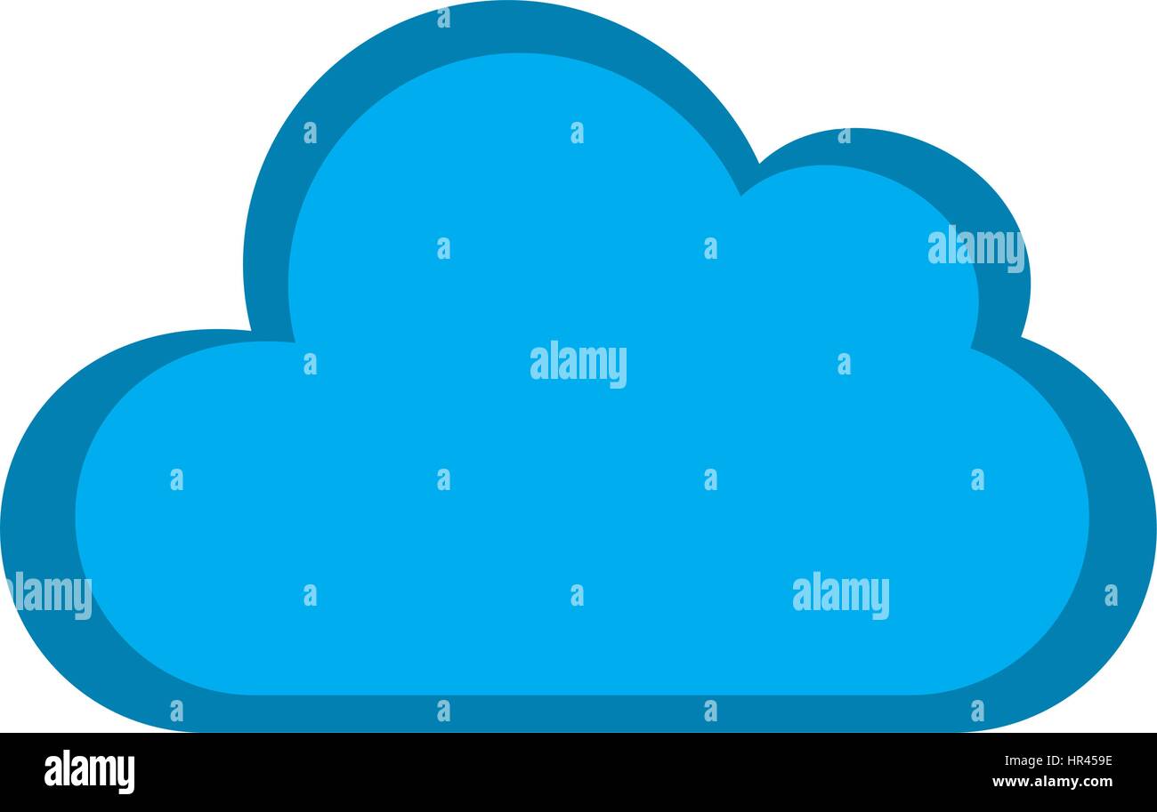 Silhouette di colore con forma di cloud Illustrazione Vettoriale