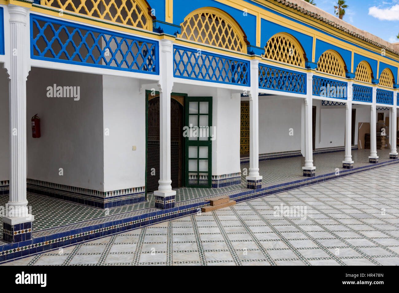 Marrakech, Marocco. Palazzo Bahia, 19th. Secolo. Cortile interno. Foto Stock