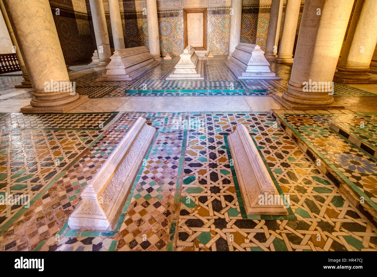 Marrakech, Marocco. Tombe Saadiane, 16th. Secolo. Foto Stock
