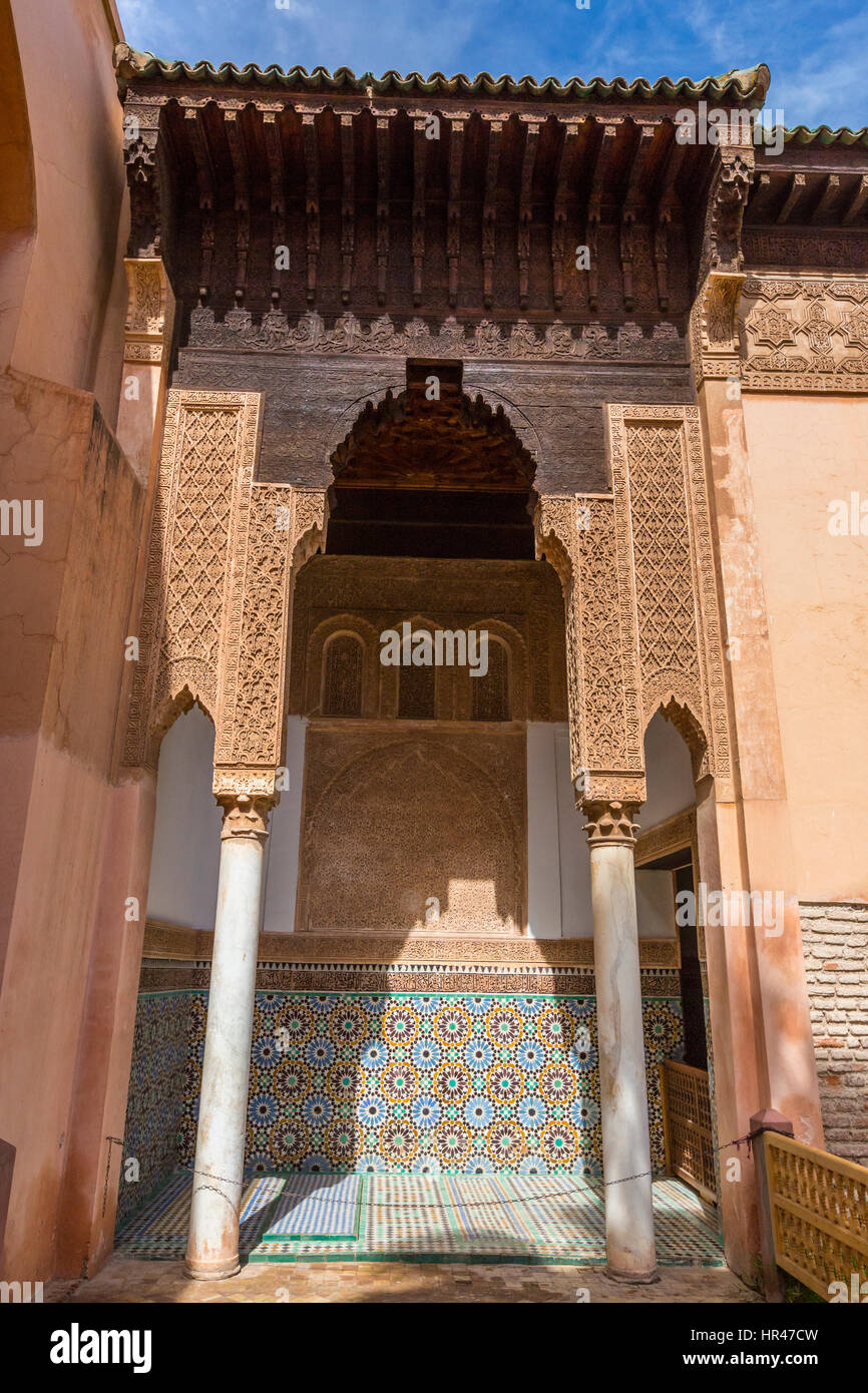 Marrakech, Marocco. Tombe Saadiane, 16th. Secolo. Foto Stock