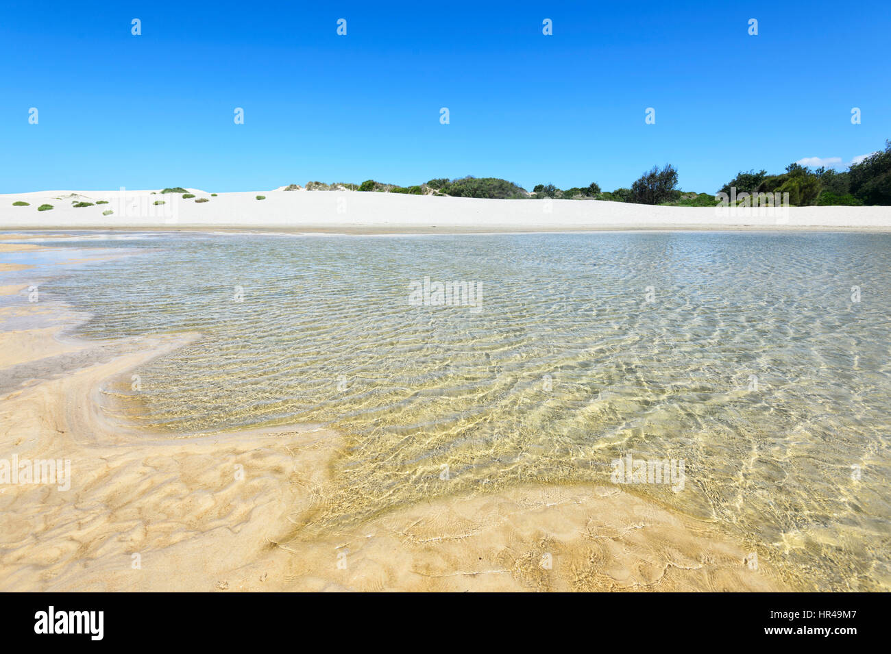 Le dune di sabbia in spiaggia Conjola, Shoalhaven, South Coast, Nuovo Galles del Sud, NSW, Australia Foto Stock