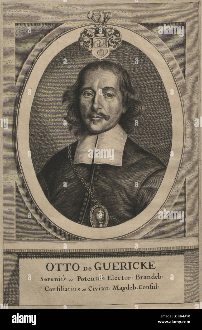 Otto von Guericke ritratto 1672 Foto Stock