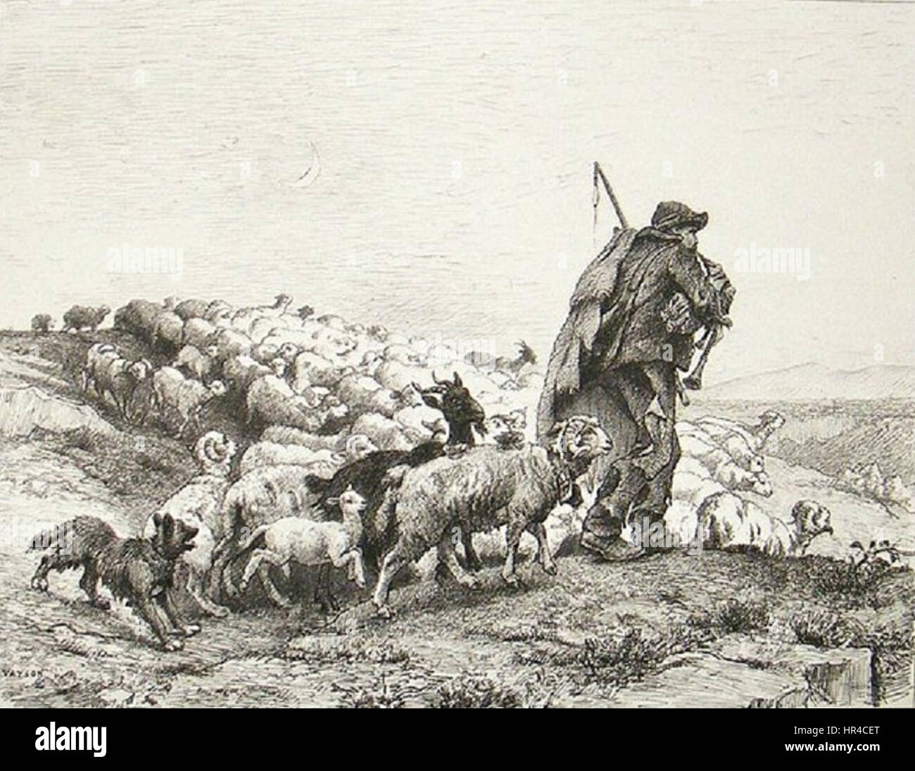 Paul Vayson 1882 retour du troupeau en provence Foto Stock