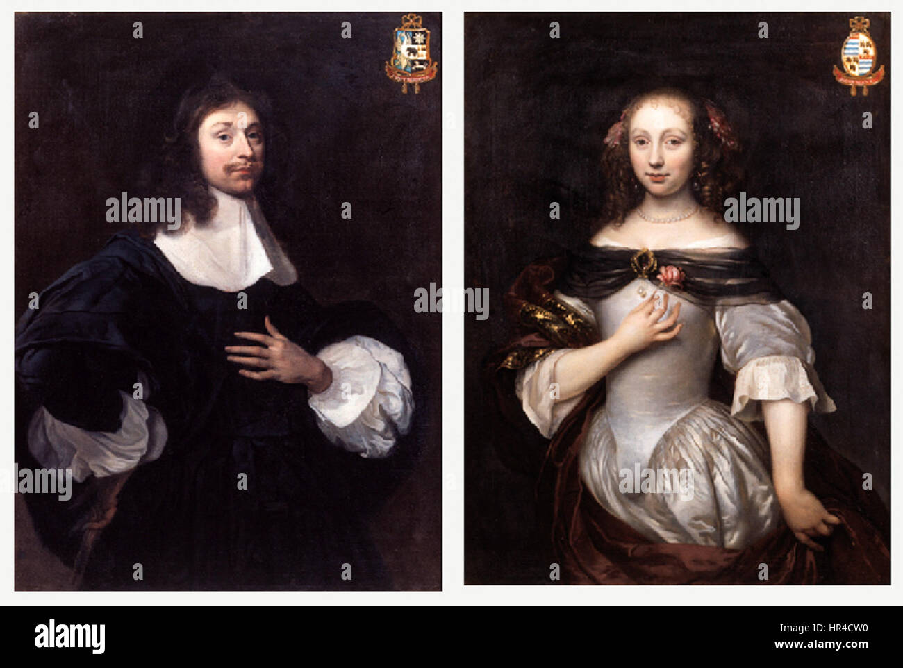 Ritratto di Joan Huydecoper (1625-1704) e della moglie Foto Stock