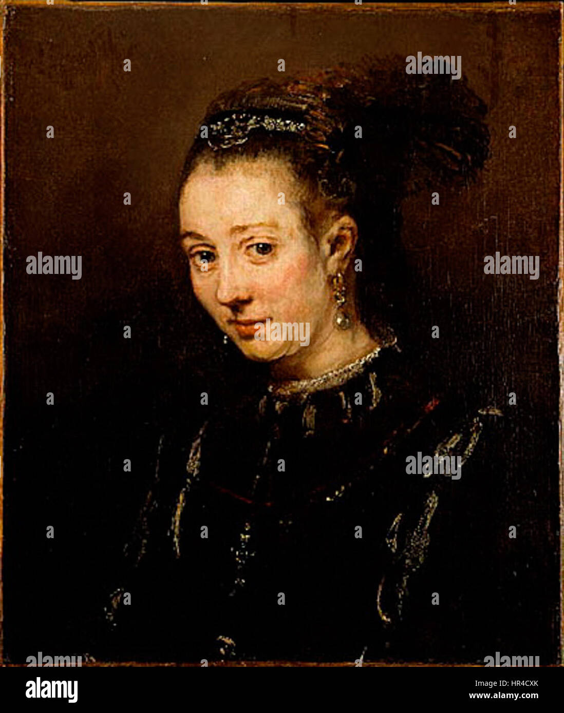 Ritratto d'une jeune femme par Rembrandt vers 1665 Foto Stock