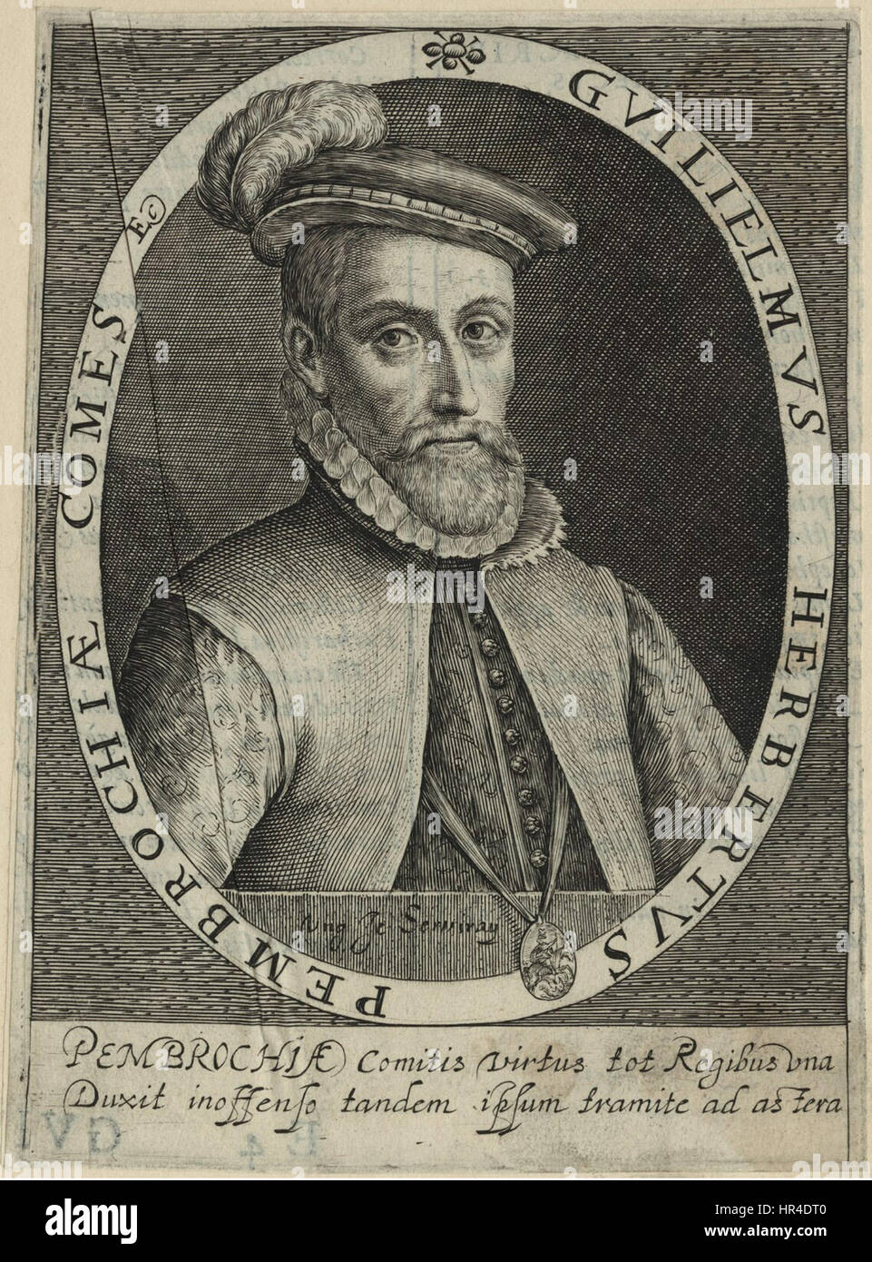 William Herbert, i conte di Pembroke, fu un importante nobile inglese durante il XVI secolo. Era noto per la sua influenza politica e la leadership militare, in particolare durante il regno della regina Elisabetta I. il suo ruolo nella corte inglese e l'eredità della sua famiglia giocò un ruolo significativo nella storia inglese. Foto Stock