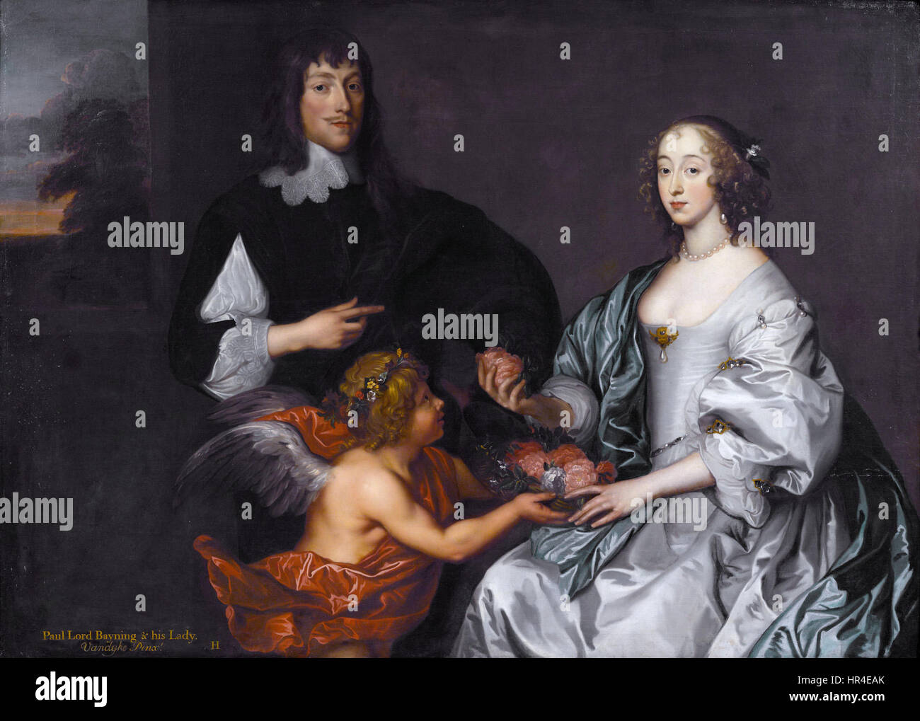 Paolo Bayning, secondo il visconte Bayning di Sudbury e Penelope (1620-1647), figlia di Sir Robert Naunton, dalla scuola di Anthony van Dyck Foto Stock