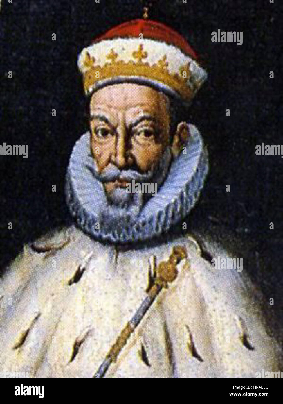 Pietro i Durazzo, il doge di Venezia, è raffigurato in questo ritratto che mostra il suo autorevole ruolo di sovrano di Venezia. Il dipinto mette in evidenza il suo aspetto nobile, enfatizzando la sua regalità e leadership nella Repubblica di Venezia. Foto Stock