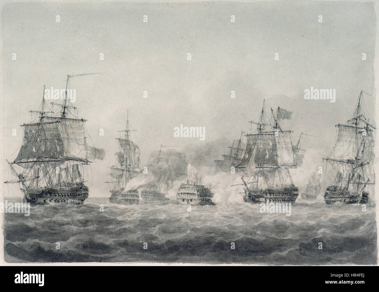 Nicholas Pocock - La battaglia di Camperdown 1797 Foto Stock