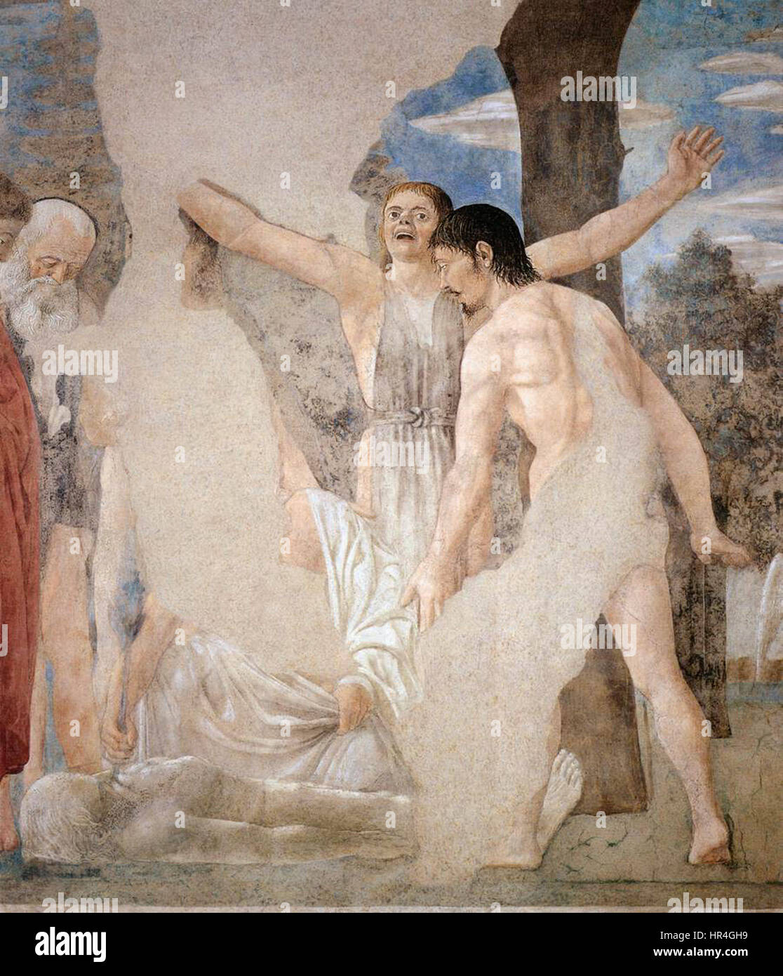 Piero della Francesca - 1. La morte di Adamo (dettaglio) - WGA17482 Foto Stock