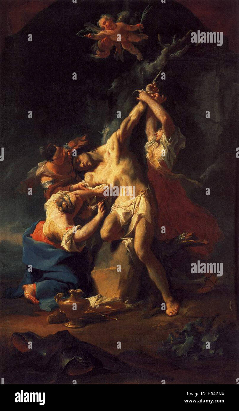 Paul Troger - San Sebastiano e le donne - WGA23073 Foto Stock