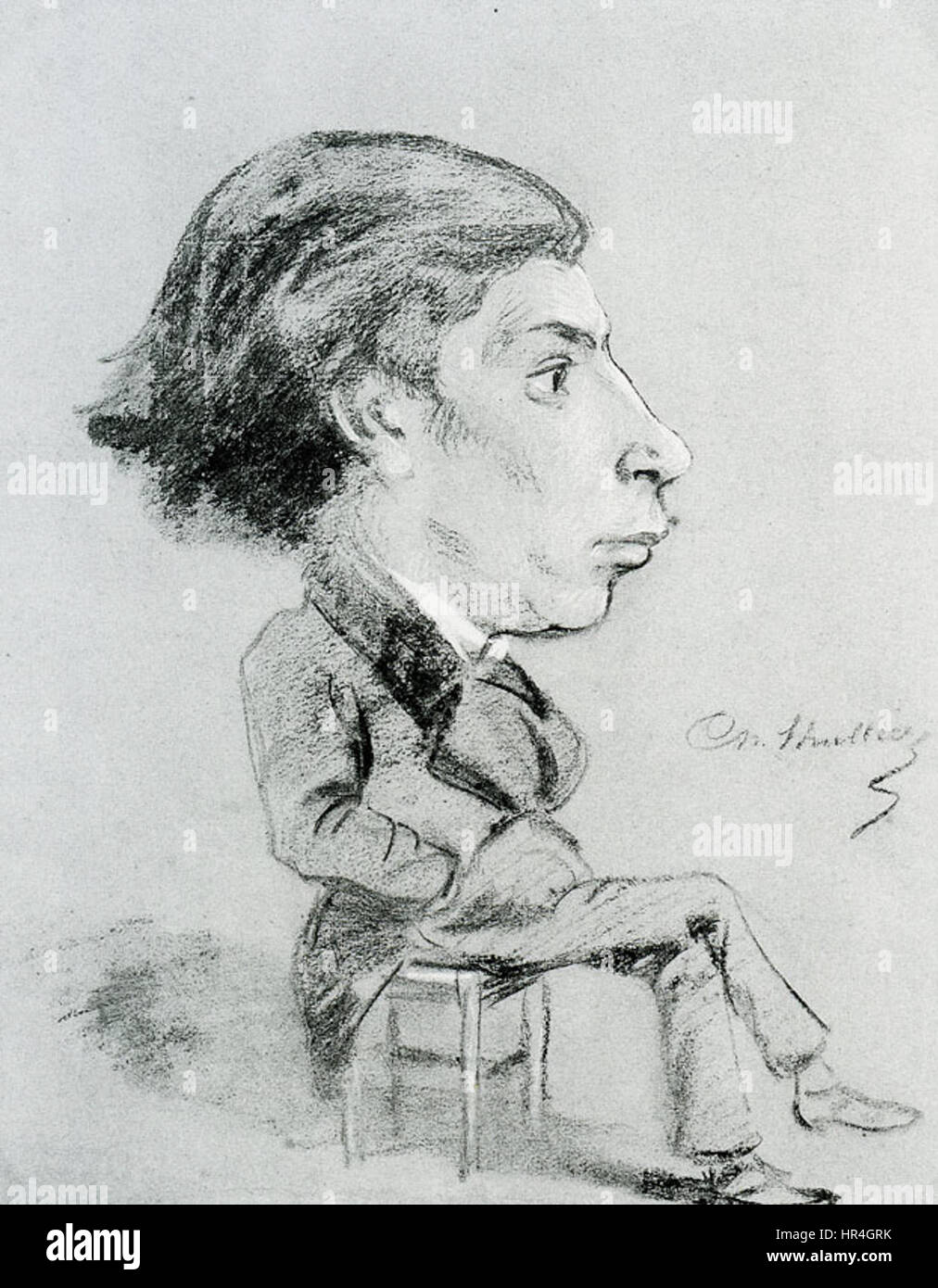 Ritratto-charge-par-Lhuiller Foto Stock