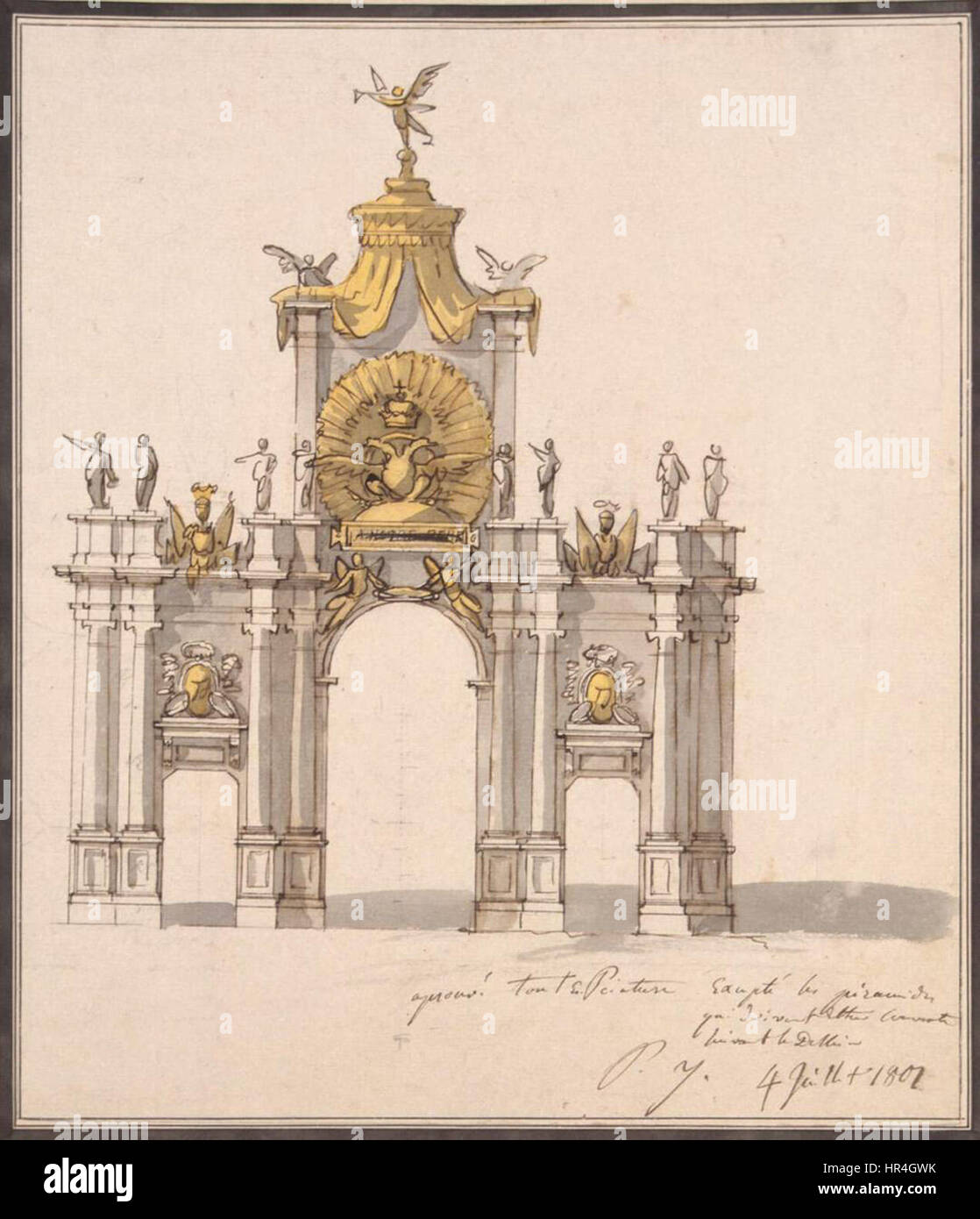 Pietro di Gottardo Gonzaga - Progettazione della decorazione per il trionfale Porta Rossa a Mosca - WGA09743 Foto Stock
