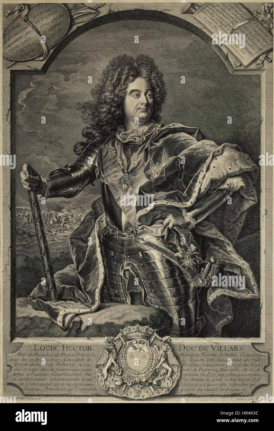 Pierre Drevet - Ritratto di Luigi Hector, Duc de Villars, Maresciallo di Francia - WGA6674 Foto Stock