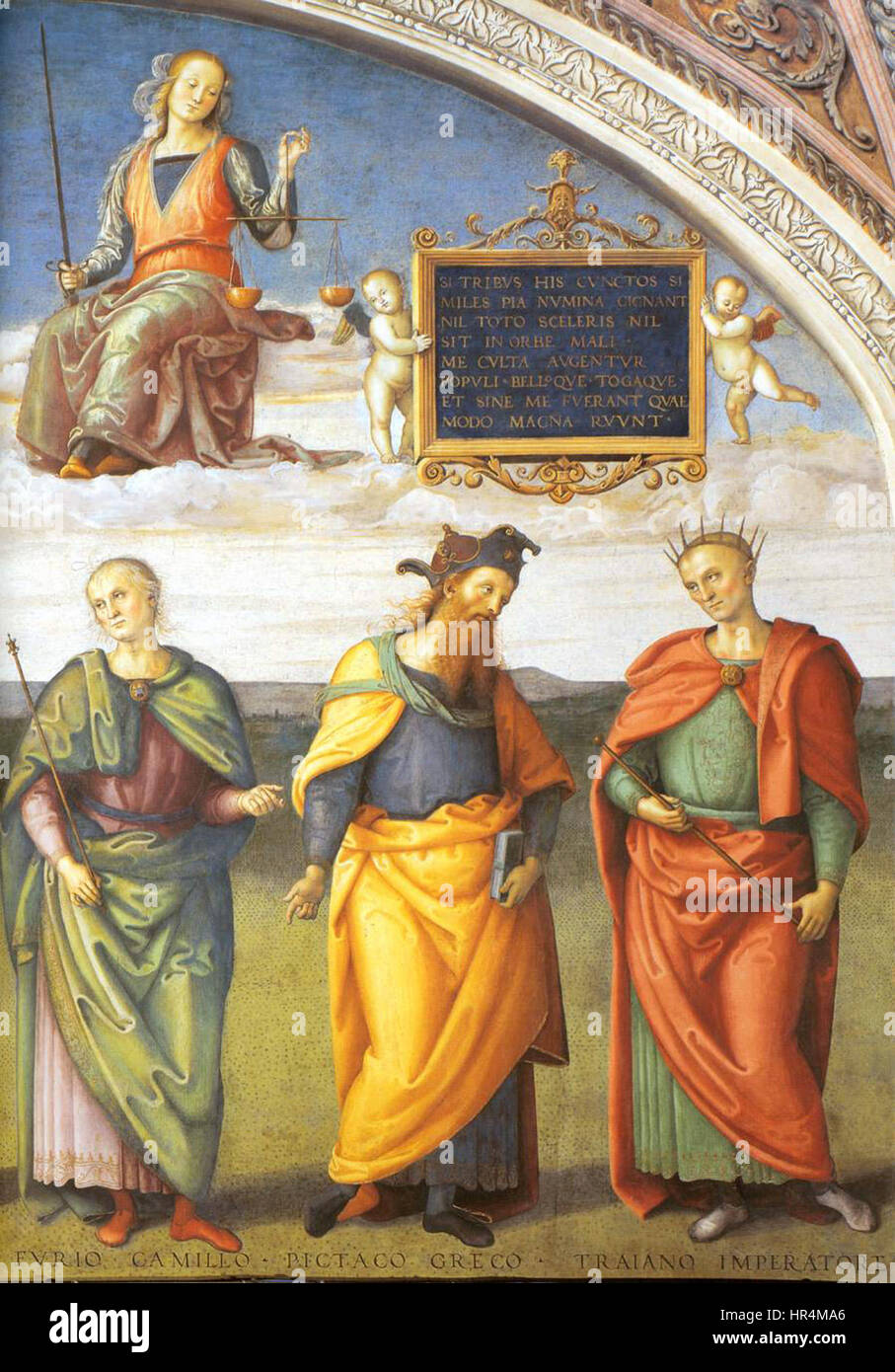 Pietro Perugino - uomini illustri dell'antichità (dettaglio) - WGA17233 Foto Stock