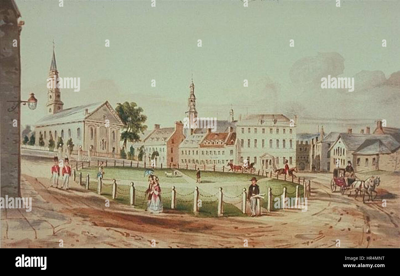 Place d Armes Quebec 1832 Foto Stock
