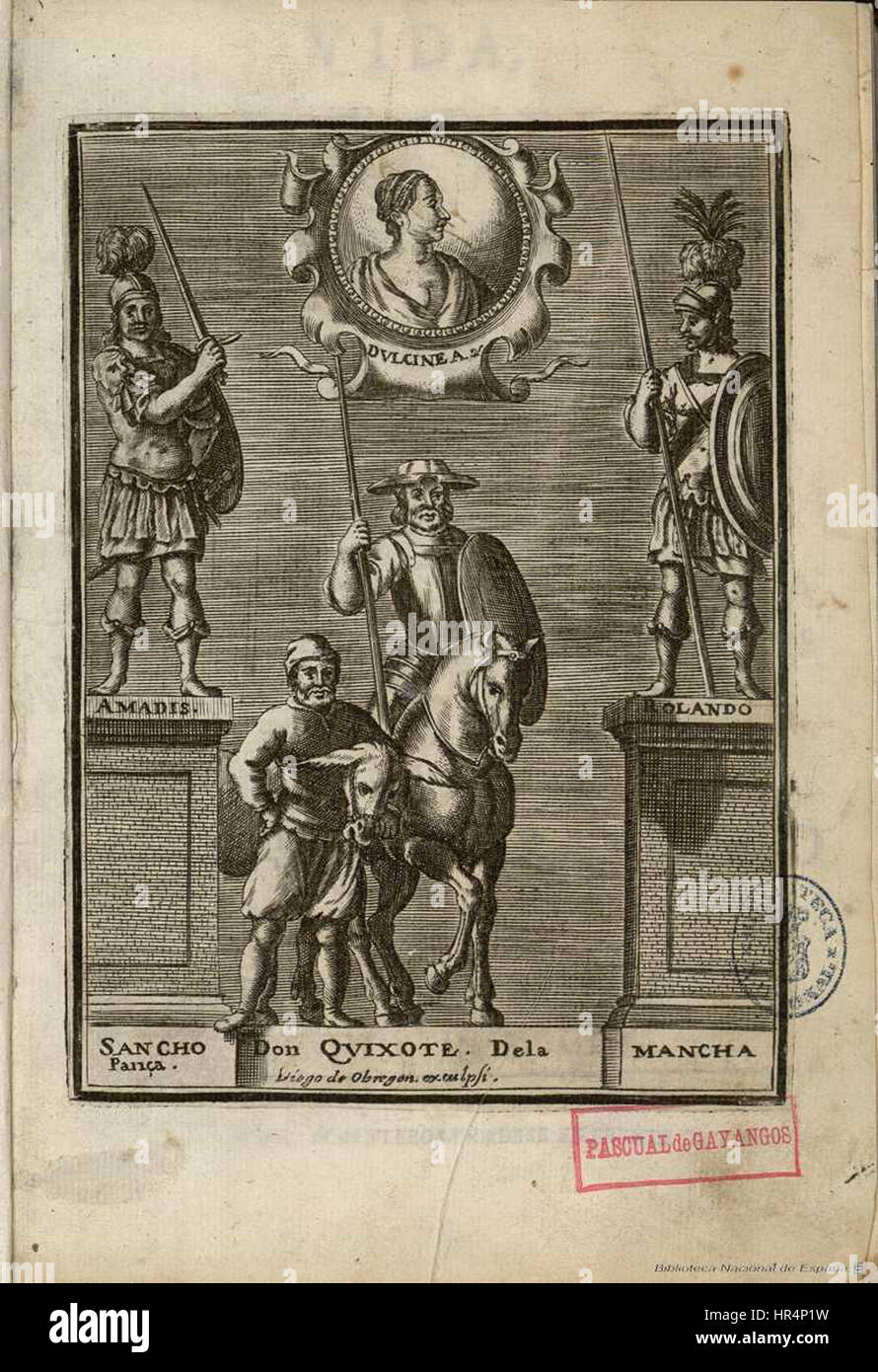 Questo dipinto intitolato 'Obregon-quijote' presenta una moderna interpretazione del classico personaggio letterario Don Chisciotte, noto per le sue avventure nel romanzo spagnolo. L'opera enfatizza l'espressionismo astratto e le rappresentazioni fantasiose del personaggio, fondendo stili contemporanei con la tradizione letteraria. Foto Stock
