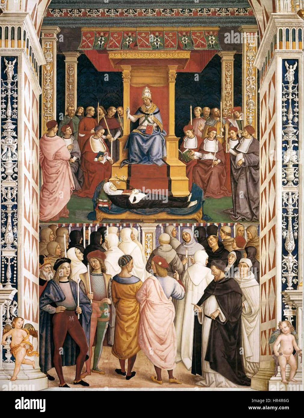 Pinturicchio - No. 9 - La canonizzazione di santa Caterina da Siena da Papa Pio II - WGA17805 Foto Stock
