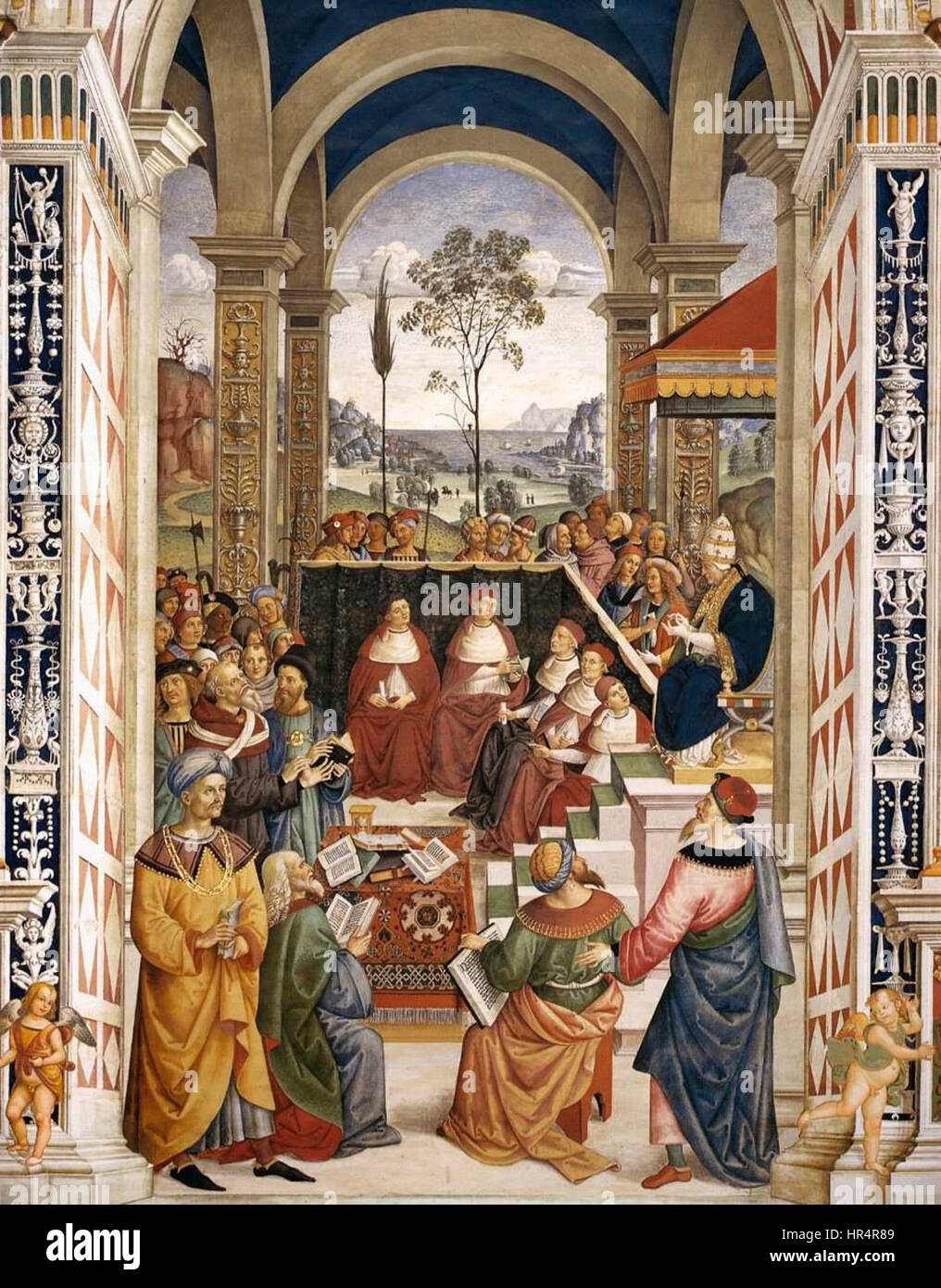 Pinturicchio - No. 8 - Il Papa Pio II al congresso di Mantova - WGA17804 Foto Stock