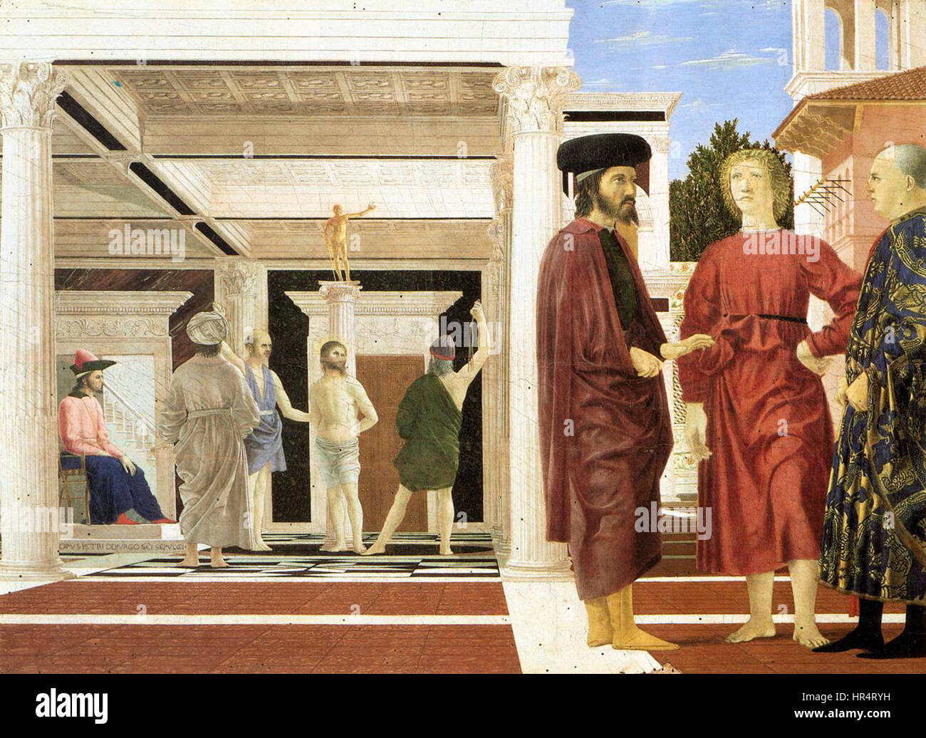 Piero della Francesca - Flagellazione - WGA17600 Foto Stock