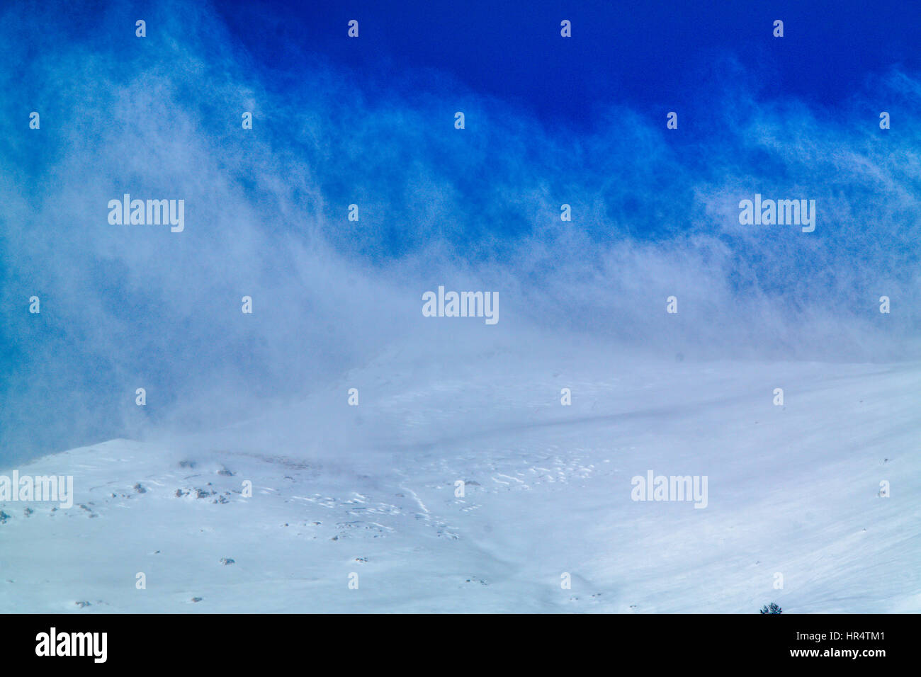 Tempesta di neve,blizzard, tende Tepee,kar firtinasi Foto Stock