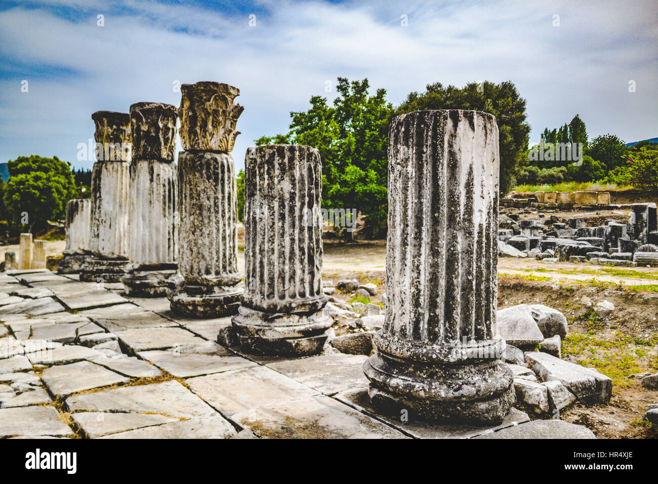 Rovine storiche nel Mediterraneo la Turchia. turkiye tarihi mekanlar Foto Stock