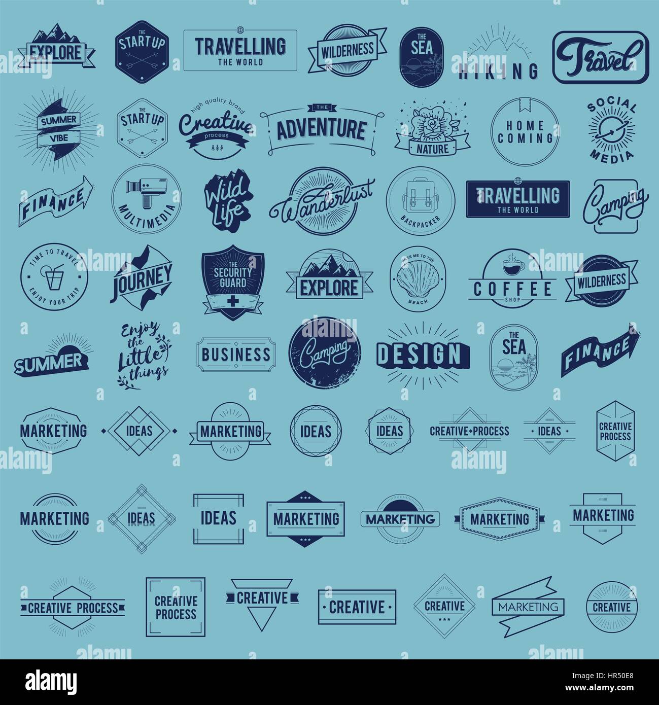 Icona set logo vettore collezione Illustrazione Vettoriale