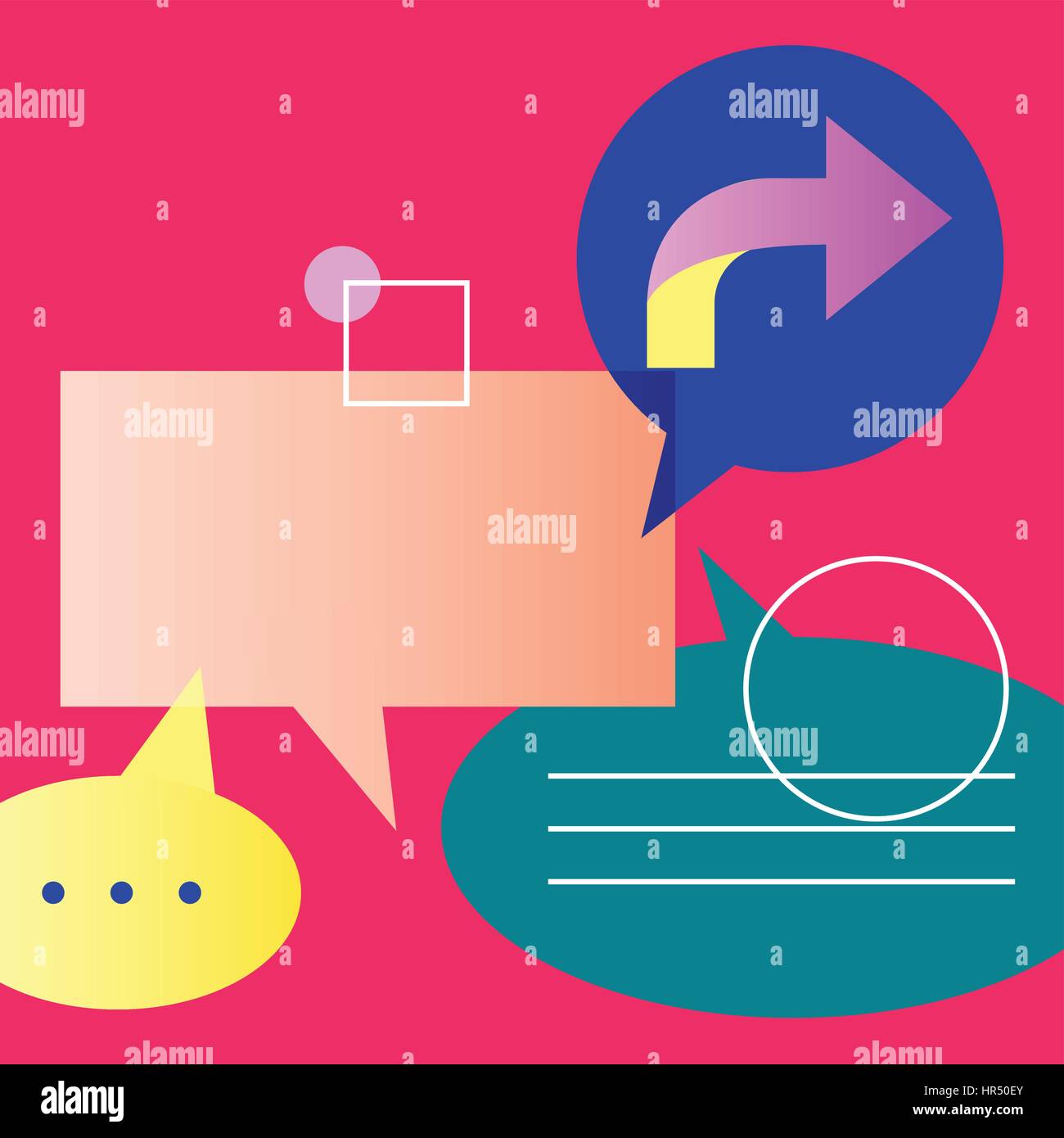 Icona vettore Business Set colorato Illustrazione Vettoriale