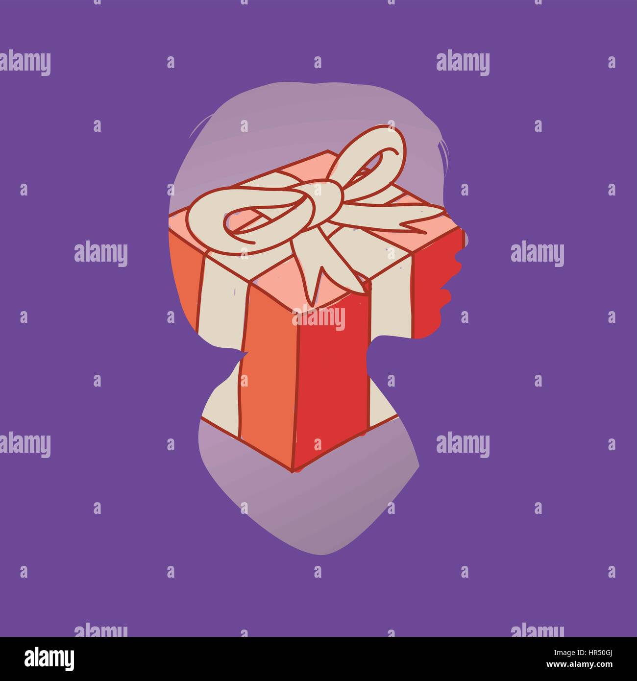 Mentalità umana pensare di aspirazione del concetto di fantasia Illustrazione Vettoriale