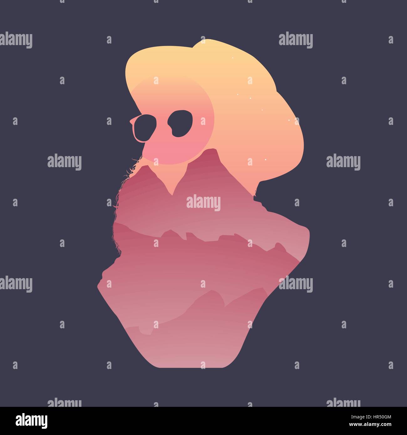 Mentalità umana pensare di aspirazione del concetto di fantasia Illustrazione Vettoriale