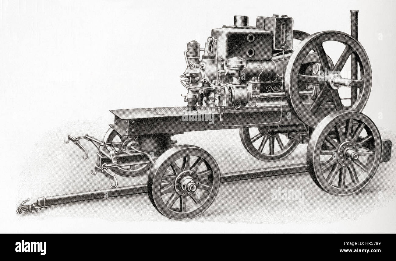 Una locomotiva a motore alimentato da un olio grezzo motore, un motore a vapore che utilizza olio come il suo combustibile. Da Meyers lessico, pubblicato nel 1927. Foto Stock