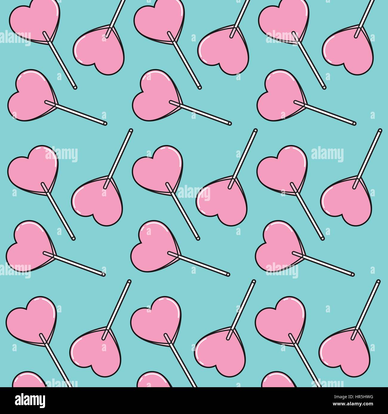 Cuore lecca-lecca pattern. Illustrazione Vettoriale. Illustrazione Vettoriale