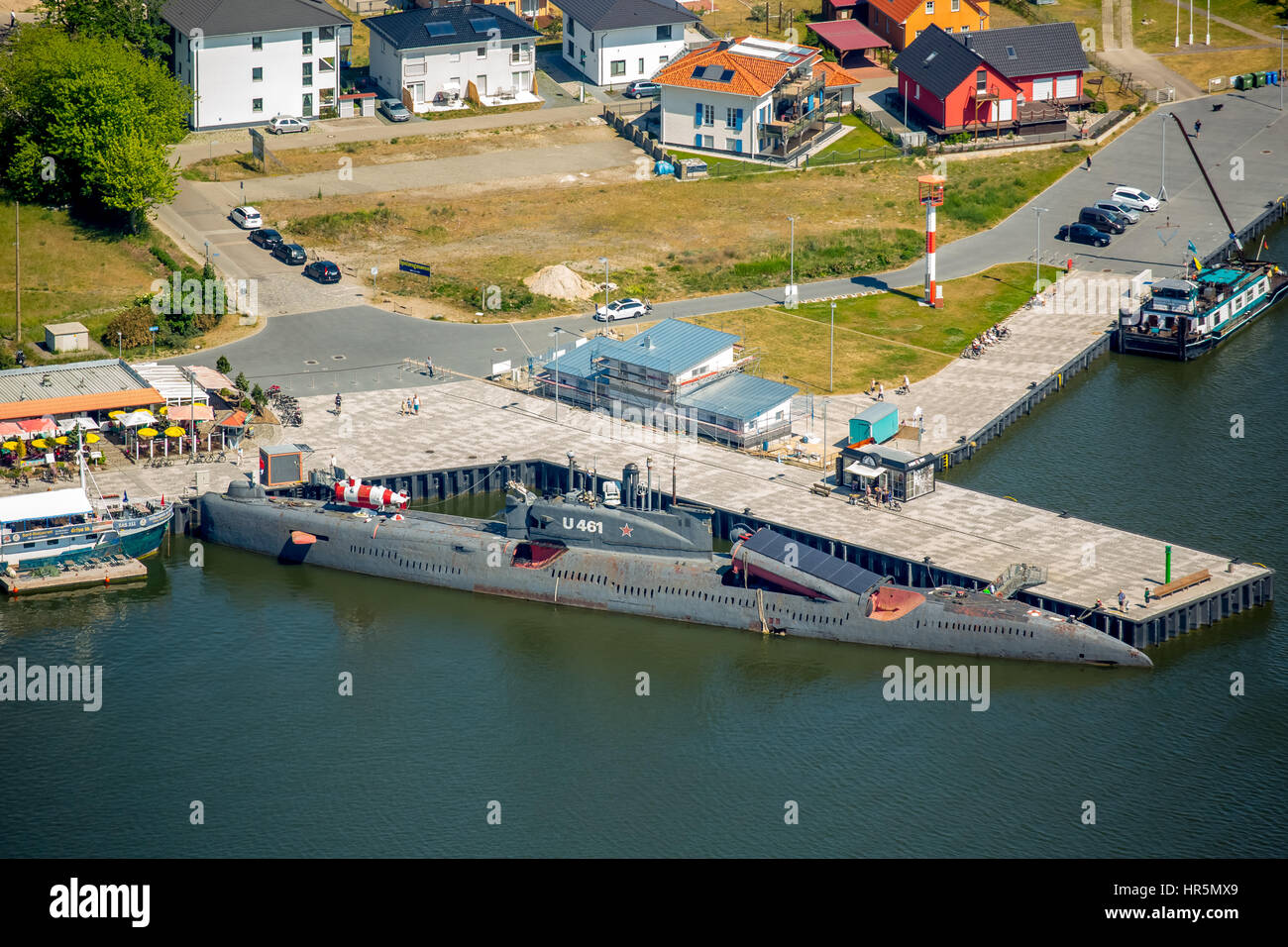 Storico e Museo Tecnico Peenemünde (HTM), Sottomarino U-461, progetto sovietico 651 sottomarino russo K-24, Juliett-class submarine, isola di Usedom, Foto Stock