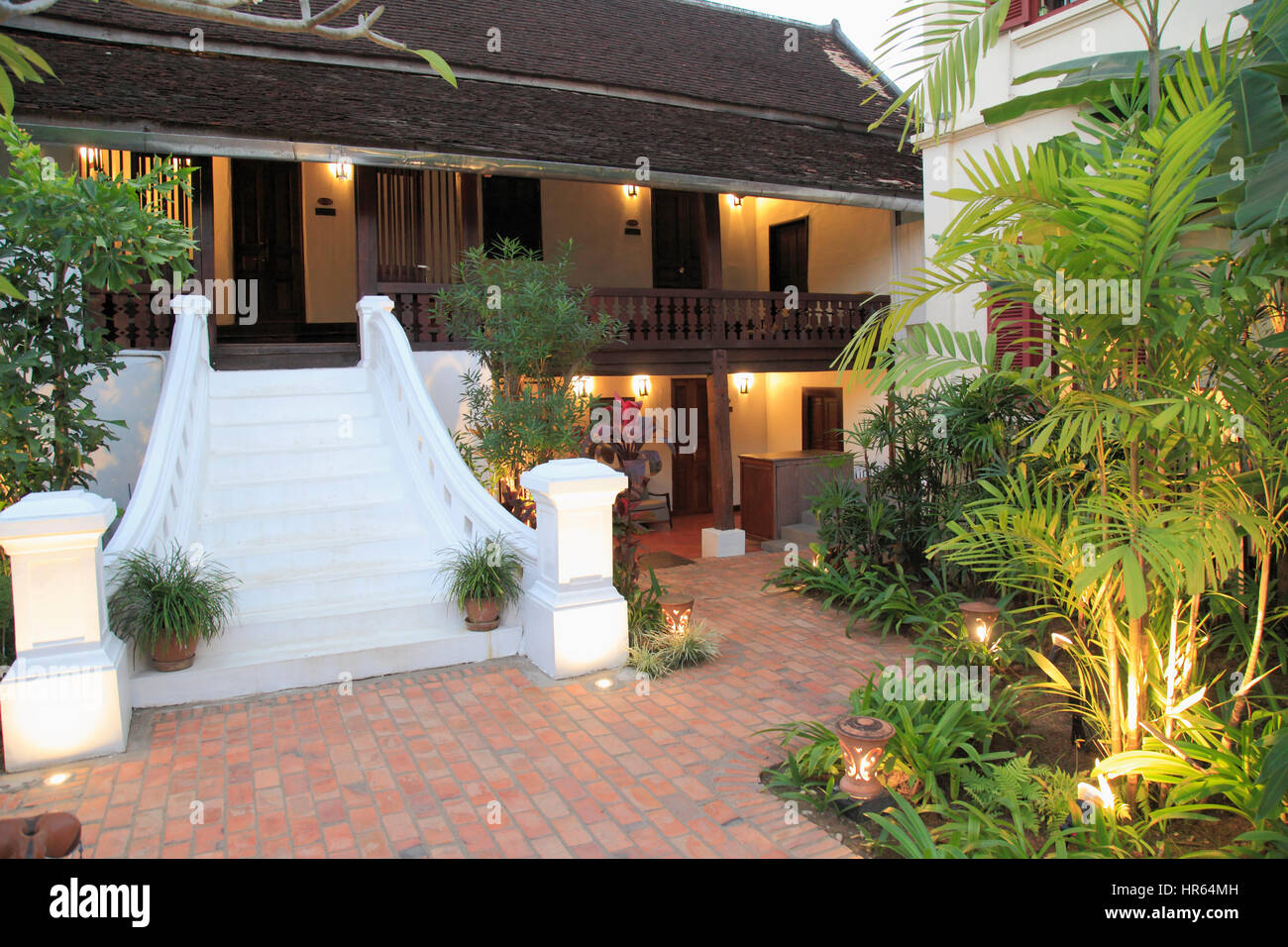 Laos, Luang Prabang, 3 Nagas Hotel, architettura del patrimonio, Foto Stock