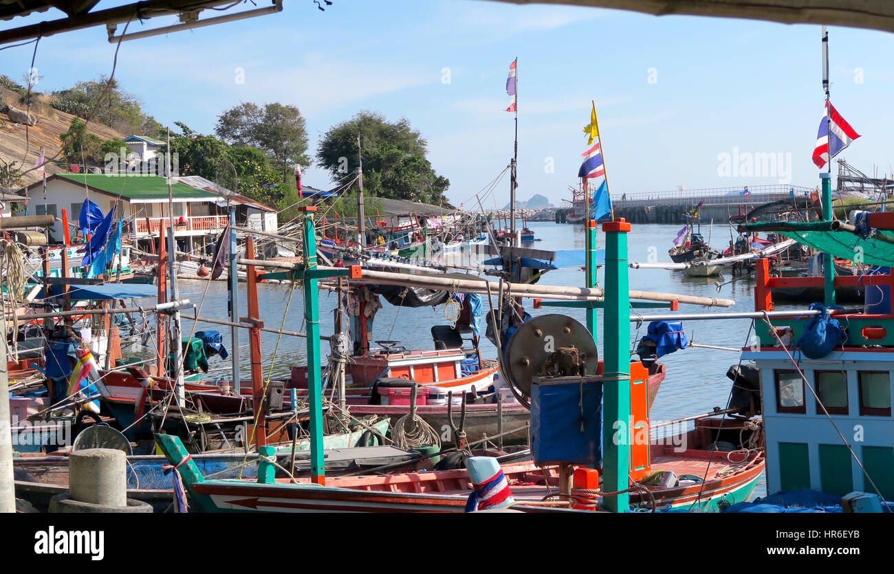 Piccolo porto vicino a Hua Hin, Thailandia Foto Stock