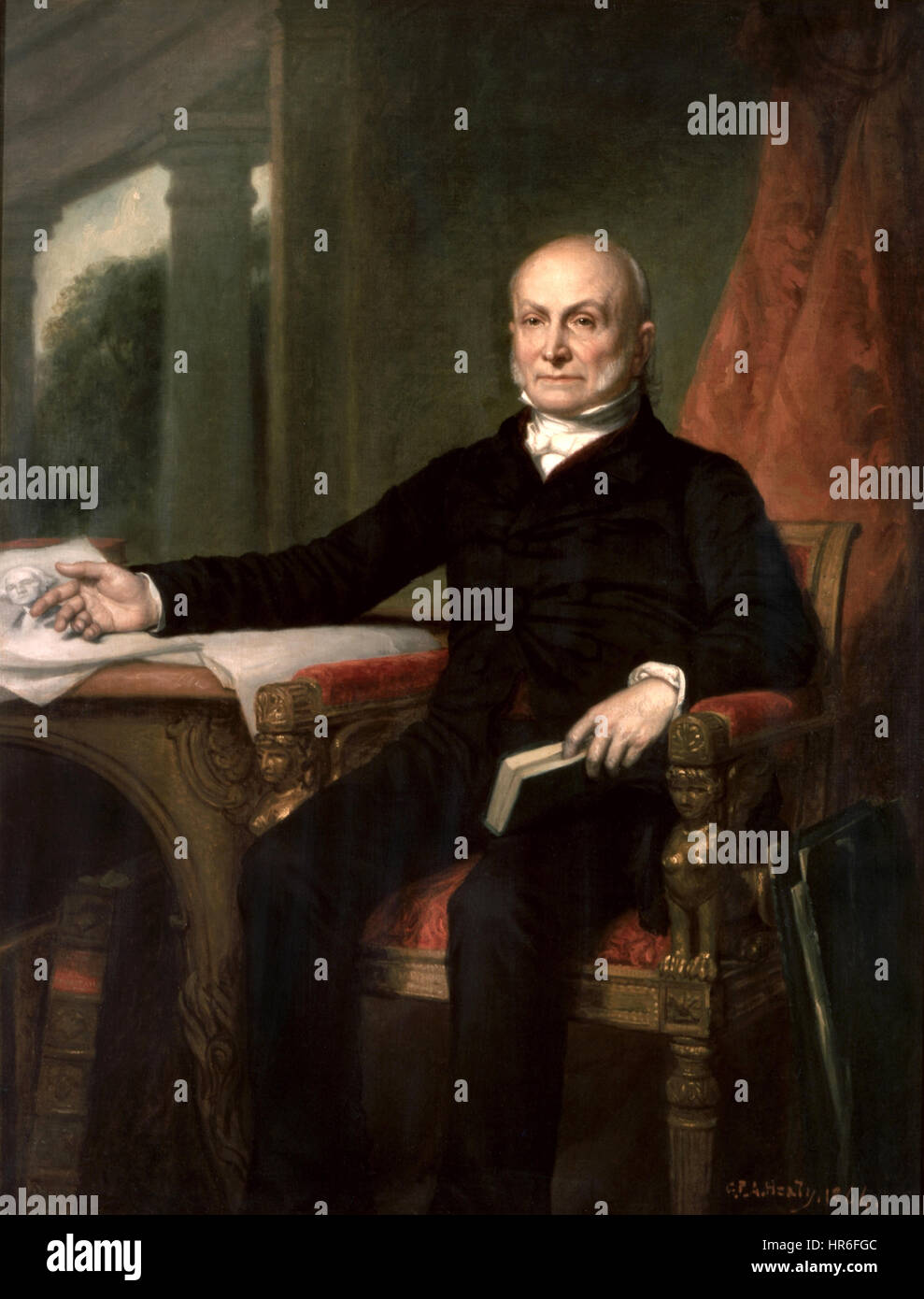 JOHN Quincy Adams (1767-1848) come sesto presidente degli Stati Uniti Foto Stock